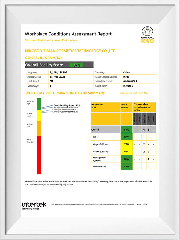 Workplace conditions assessment report